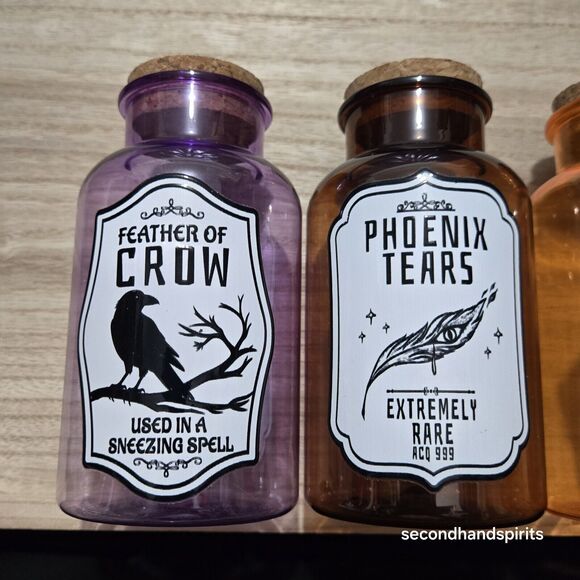 Halloween Plastic Potion Bottle Set Of 4. Apothecary Core Halloween Core - Picture 2 of 3